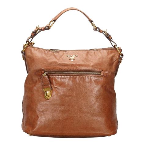 vintage prada brown leather shoulder bag|authentic preloved Prada bags sale.